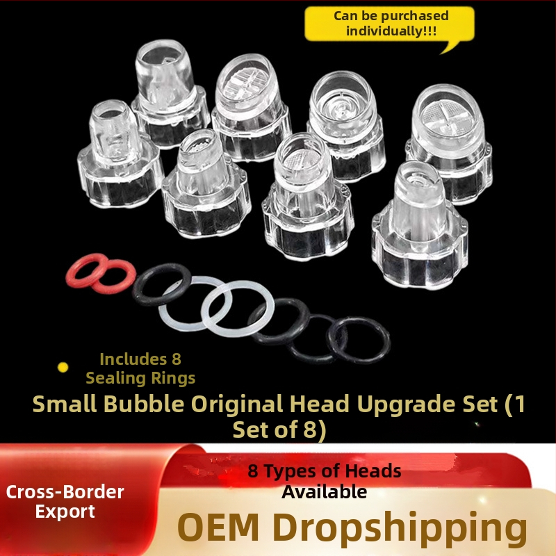 Mažos burbulinės siurbimo galvutės valymo reikmenys, vandenilis ir deguonis, maža kristalinė galvutė, guminis žiedas, keičiama galvutė, grožio instrumentų priedai odos atjauninimui ir grožiui.