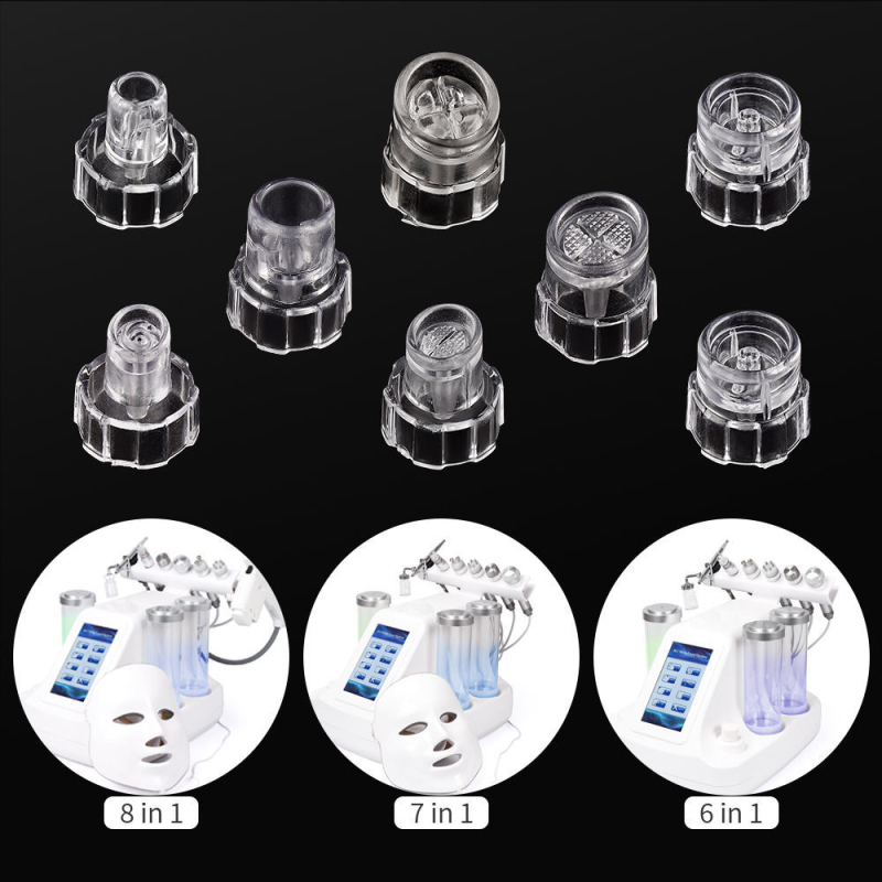 Mažos burbulinės siurbimo galvutės valymo reikmenys, vandenilis ir deguonis, maža kristalinė galvutė, guminis žiedas, keičiama galvutė, grožio instrumentų priedai odos atjauninimui ir grožiui.