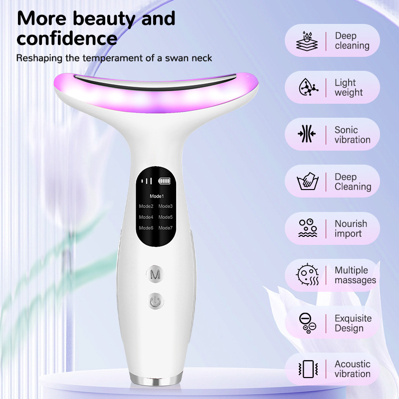 Kaklo grožio instrumentas, kaklo stuburo masažuoklis, daugiafunkcis kaklo masažuoklis, vibruojantis karštas kompresas kaklo linijoms ir nazolabialinėms raukšlėms pašalinti