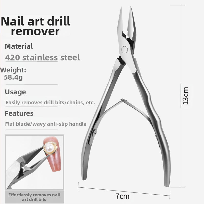 Replės erelio-snapo formos su banguota rankena, nerūdijančio plieno replės plokščiu snapu nagų grioveliams, replės erelio-snapo formos, odelių žnyplės, replės grąžtams šalinti, manikiūro rinkinys