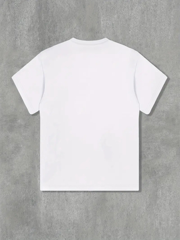 Ανδρικό T-shirt με κοντό μανίκι και στάμπα με γράμματα, κατάλληλο για καλοκαιρινή χρήση