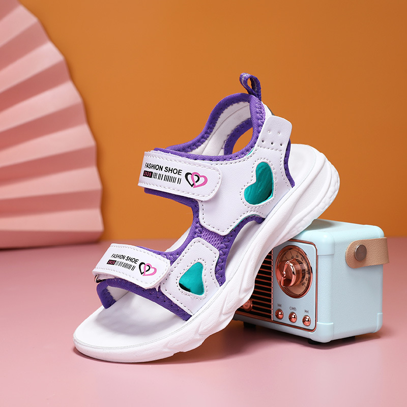 2025. gada zēnu sandales ar vasaras Velcro aizdari, bērnu atvērta purngala, mīkstas zoles pludmales apavi, vasaras ikdienas apavi, piegāde