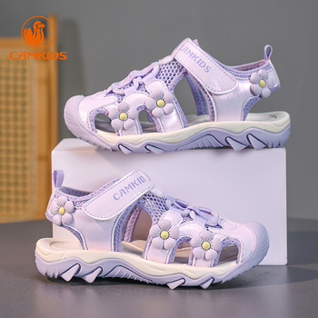 CAMKIDS meiteņu sandales vasaras jaunpienācējiem zēnu neslīdoši princeses lieliem bērniem ar mīkstu zoli bērnu sporta apavi