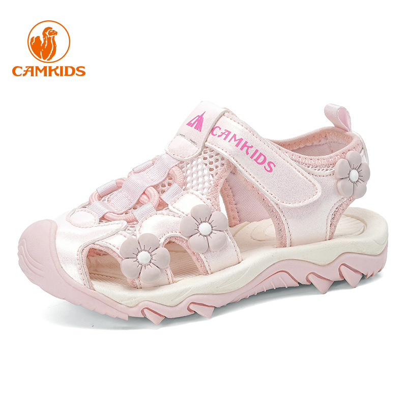 CAMKIDS meiteņu sandales vasaras jaunpienācējiem zēnu neslīdoši princeses lieliem bērniem ar mīkstu zoli bērnu sporta apavi