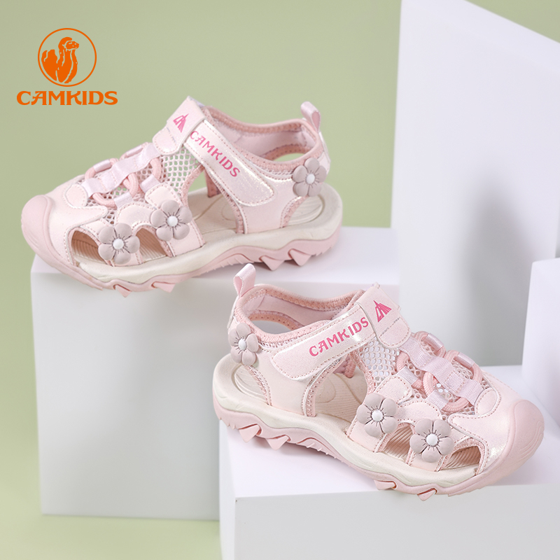 CAMKIDS meiteņu sandales vasaras jaunpienācējiem zēnu neslīdoši princeses lieliem bērniem ar mīkstu zoli bērnu sporta apavi