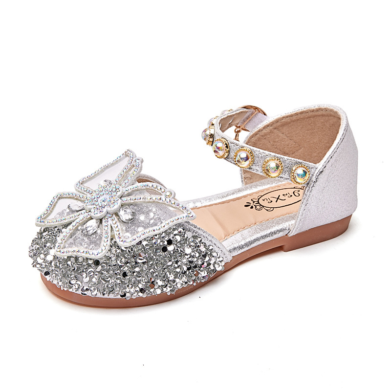 Meiteņu sandales 2025. gada vasaras jaunās bērnu stila princeses sandales ar mīkstu zoli, interneta slavenību meiteņu vasaras stils, vidēja un liela izmēra bērni
