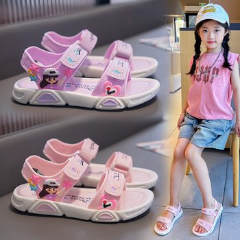 Meiteņu vasaras sandales ar apaviem, princeses stila sandales, modernas, elpojošas sandales, pludmales sandales