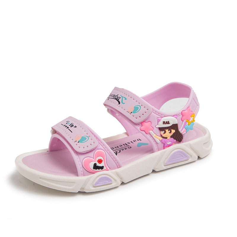 Meiteņu vasaras sandales ar apaviem, princeses stila sandales, modernas, elpojošas sandales, pludmales sandales