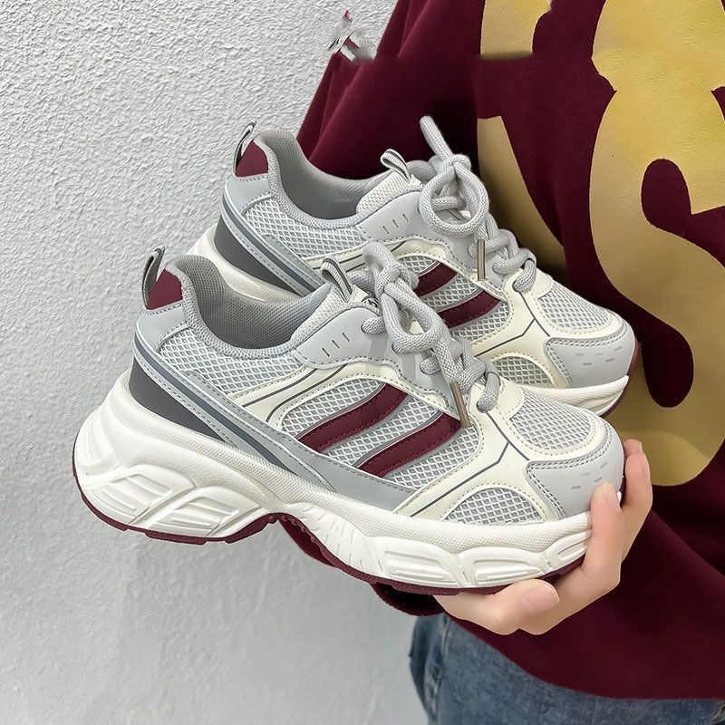 Laisvalaikio „Torre“ batai moterims 2025 m. ploni, kvėpuojantys, tinklelio, maži, stori padai, padidinto dydžio, sportbačiai moterims.