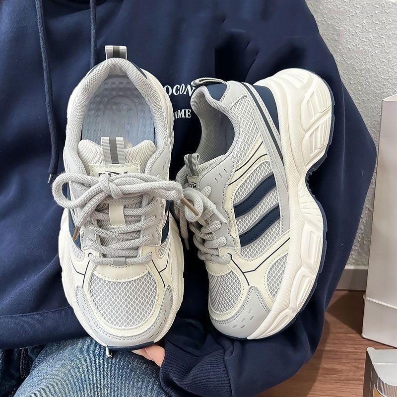 Laisvalaikio „Torre“ batai moterims 2025 m. ploni, kvėpuojantys, tinklelio, maži, stori padai, padidinto dydžio, sportbačiai moterims.