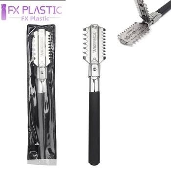 na zalihi Držač noža za frizerski alat Nož za šišanje od nehrđajućeg čelika Ručni strugač Broder Dvostrani držač noža za šišanje Nož za prorjeđivanje