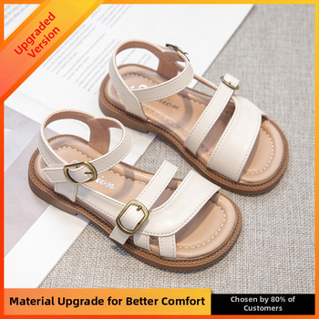 Meiteņu sandales 2025. gada vasaras jauni ikdienas bērnu apavi Bērnu mīkstās zoles romiešu princeses apavi studentu pludmales apavi