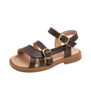 Meiteņu sandales 2025. gada vasaras jauni ikdienas bērnu apavi Bērnu mīkstās zoles romiešu princeses apavi studentu pludmales apavi