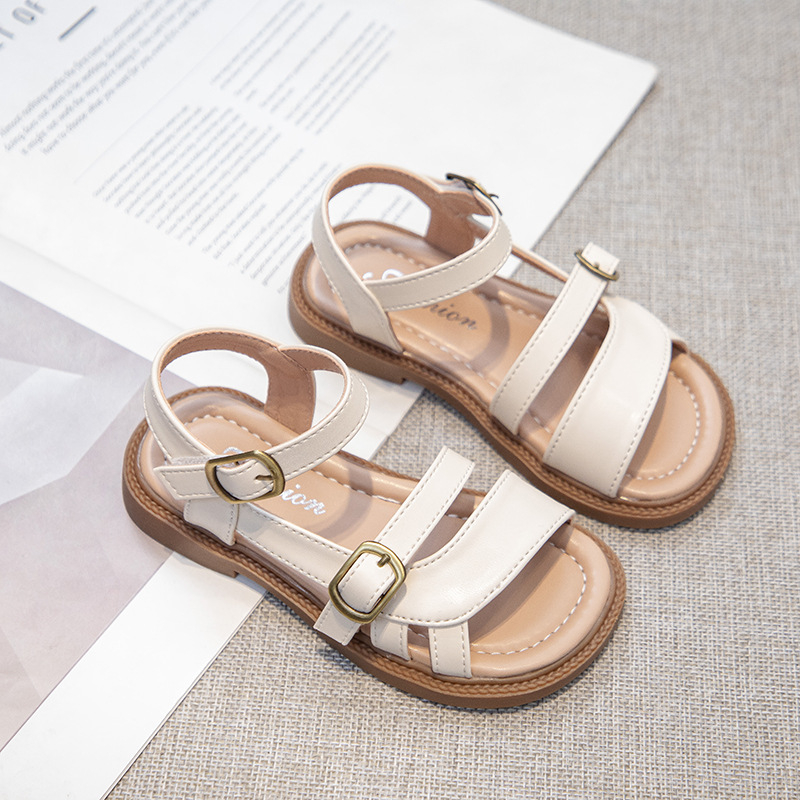 Meiteņu sandales 2025. gada vasaras jauni ikdienas bērnu apavi Bērnu mīkstās zoles romiešu princeses apavi studentu pludmales apavi