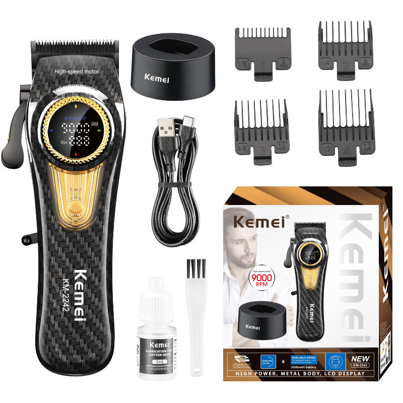 Mașină de tuns electrică KEMEI KM-2242, mașină de tuns pentru salon de coafură, mașină de tuns pentru bărbierit