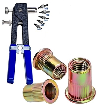 Комплект инструменти за нитове под налягане, 430 части метрична комбинация от нитове (M8/M6/M5/M4/M3)