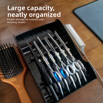 Θήκη για ψαλίδια κομμωτηρίου, θήκη αποθήκευσης κομμωτηρίου, κουρείο, κομμωτήριο, ειδικός δίσκος με στηρίγματα, εργαλεία κομμωτηρίου