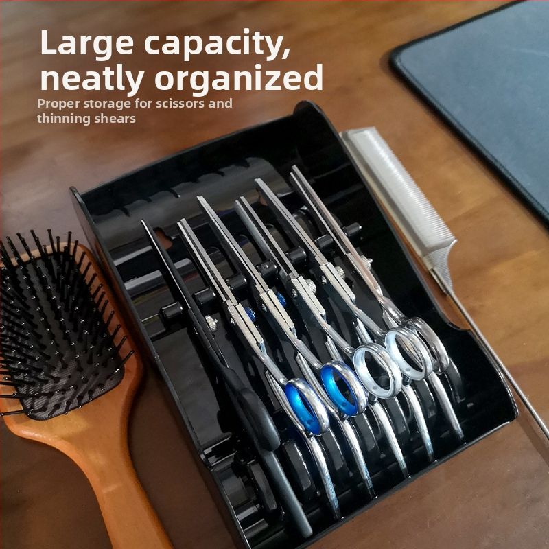 Úložný stojan na kadernícke nožnice, úložný stojan na kaderníctvo, holičstvo, špeciálny držiak na náradie pre kadernícky salón.