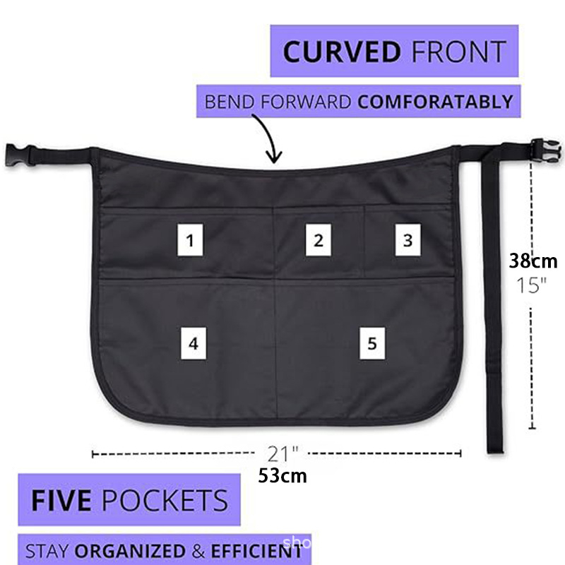 Borbély övtáska, kis kötény, 5 zsebes olló, szerszámtároló táska, szennyeződésgátló tisztítószer, hotelszobai barista munkaruha