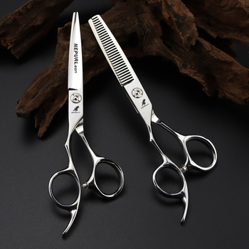 6,0-инчови ръчни фризьорски ножици XGZ-02 за лява ръка, специални ножици с плоски зъби, ножици за изтъняване