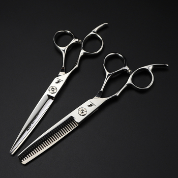 6,0-инчови ръчни фризьорски ножици XGZ-02 за лява ръка, специални ножици с плоски зъби, ножици за изтъняване
