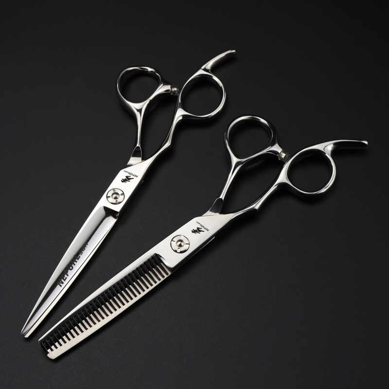 6,0-инчови ръчни фризьорски ножици XGZ-02 за лява ръка, специални ножици с плоски зъби, ножици за изтъняване