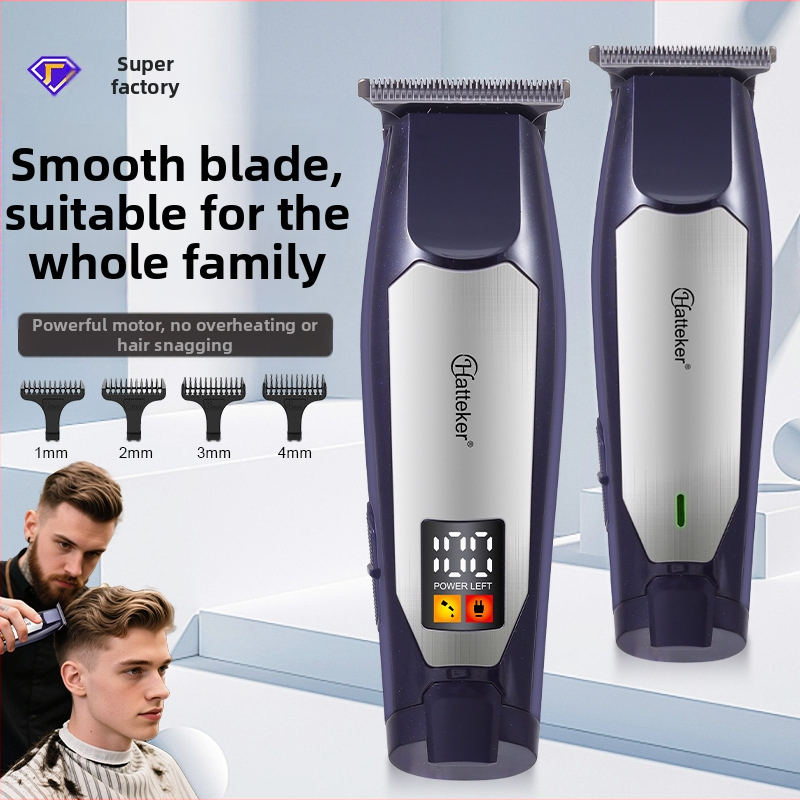 Jauns mājsaimniecības uzlādējams matu griezējs vīriešu pašapkalpošanās gradienta apgriešanas eļļas galviņas griezējs digitālais displejs gravēšanas griezējs elektriskais griezējs