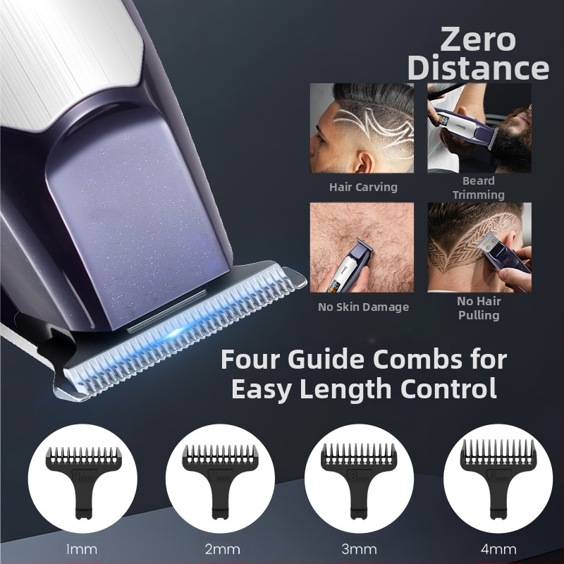 Нова домакинска акумулаторна машинка за подстригване на коса за мъже, самообслужваща се, градиентно подстригване, машинка за подстригване с масло, цифров дисплей, гравиране, електрическа машинка за подстригване