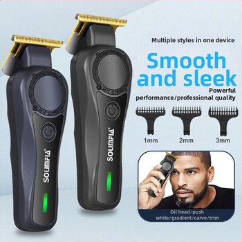 SOLIMPIA Vintage matu griezējs vīriešu skuveklis elektriskais griezējs USB uzlādējams matu salona eļļas galvas griešanas griezējs