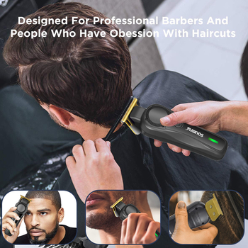 SOLIMPIA Vintage matu griezējs vīriešu skuveklis elektriskais griezējs USB uzlādējams matu salona eļļas galvas griešanas griezējs