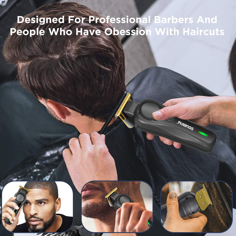 SOLIMPIA Vintage matu griezējs vīriešu skuveklis elektriskais griezējs USB uzlādējams matu salona eļļas galvas griešanas griezējs