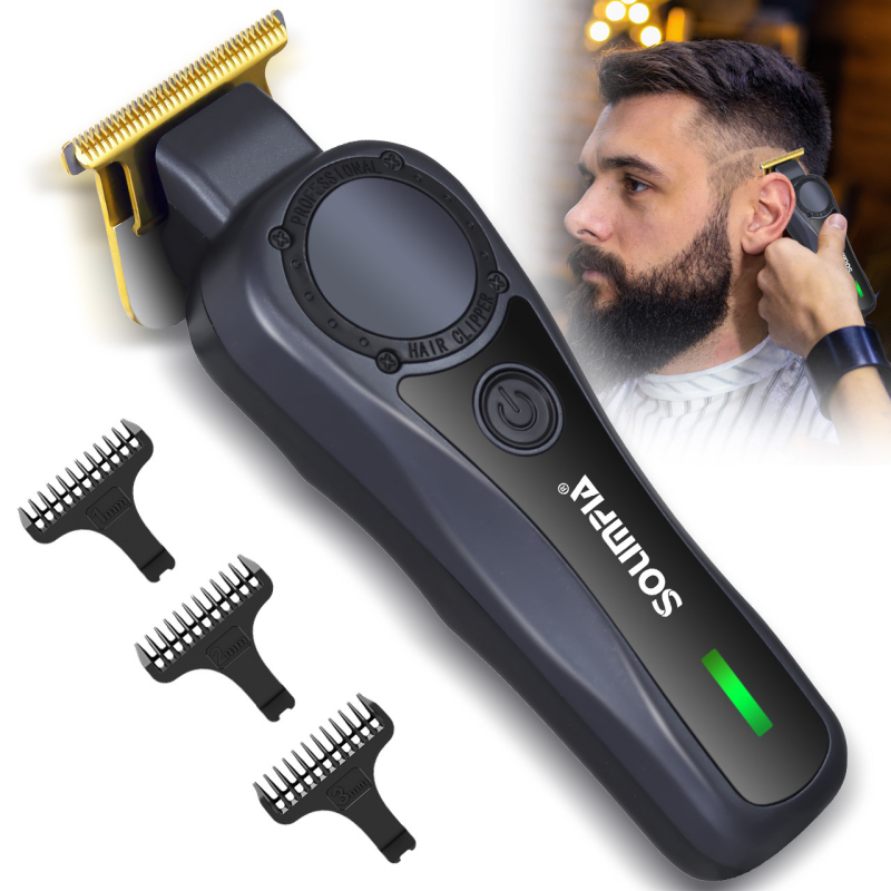 SOLIMPIA Vintage matu griezējs vīriešu skuveklis elektriskais griezējs USB uzlādējams matu salona eļļas galvas griešanas griezējs