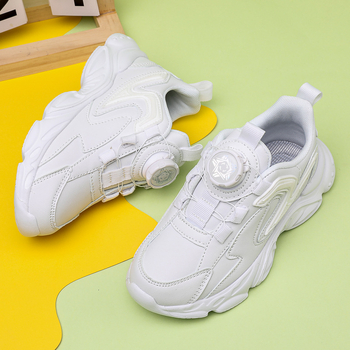 Berniukų balti batai, mergaičių balti tinkliniai sportbačiai, vaikiški tinkliniai sportbačiai, odiniai vandeniui atsparūs Campus sportbačiai