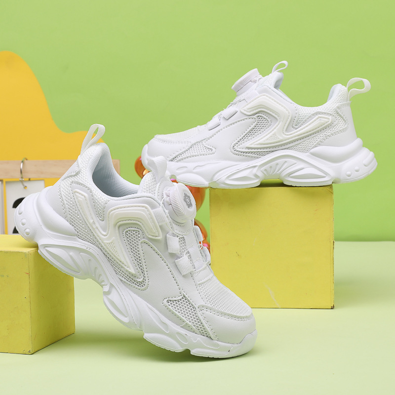 Berniukų balti batai, mergaičių balti tinkliniai sportbačiai, vaikiški tinkliniai sportbačiai, odiniai vandeniui atsparūs Campus sportbačiai