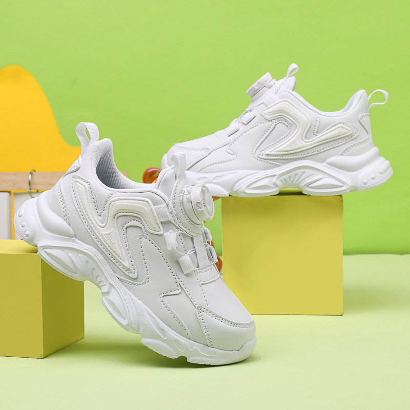 Berniukų balti batai, mergaičių balti tinkliniai sportbačiai, vaikiški tinkliniai sportbačiai, odiniai vandeniui atsparūs Campus sportbačiai