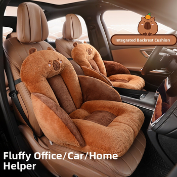 Automašīnas sēdekļa spilvens rudenī un ziemā ar plīša flīsa oderi, palielināts vidukļa atbalsts, integrēts sēdeklis, aizmugurējā sēdekļa spilvens, neslīdošs, silts, viens sēdeklis