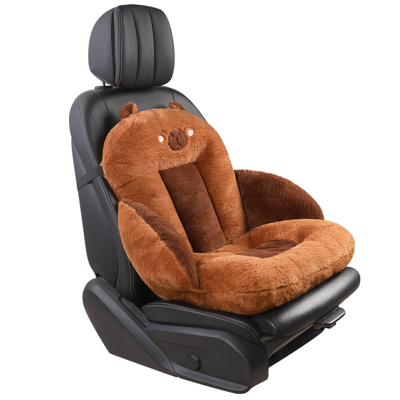 Automašīnas sēdekļa spilvens rudenī un ziemā ar plīša flīsa oderi, palielināts vidukļa atbalsts, integrēts sēdeklis, aizmugurējā sēdekļa spilvens, neslīdošs, silts, viens sēdeklis
