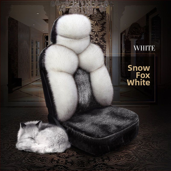Jesenný a zimný vankúš do autosedačky z jahňacej kože a kožušiny snežnej líšky, poťah na sedadlo, teplý luxusný all-inclusive dlhý a krátky plyšový vankúš