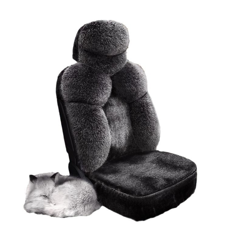 Jesenný a zimný vankúš do autosedačky z jahňacej kože a kožušiny snežnej líšky, poťah na sedadlo, teplý luxusný all-inclusive dlhý a krátky plyšový vankúš