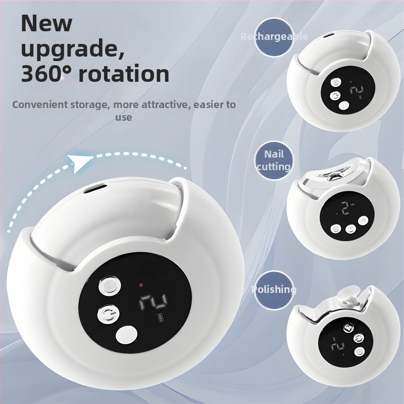 Нов модел 360° въртяща се многофункционална електрическа нокторезачка и инструмент за полиране против пръски, 2-в-1 нокторезачка.