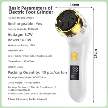 Užsienio prekybos vietoje nauji elektriniai priešskraidantys dribsniai, negyvos odos šalinimo prietaisai, pėdų šlifuokliai, pėdų šveitikliai, pedikiūro aparatai, pėdų priežiūros prietaisai