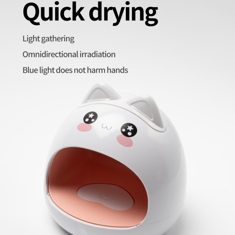 2023 m. 24 W katės manikiūro lempa, miela animacinių filmukų greitai džiūstanti maža LED fototerapijos lempa, didmeninė prekyba nagų lako geliu