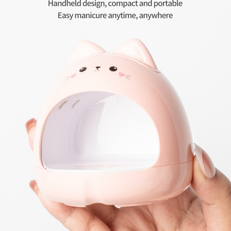 2023 m. 24 W katės manikiūro lempa, miela animacinių filmukų greitai džiūstanti maža LED fototerapijos lempa, didmeninė prekyba nagų lako geliu