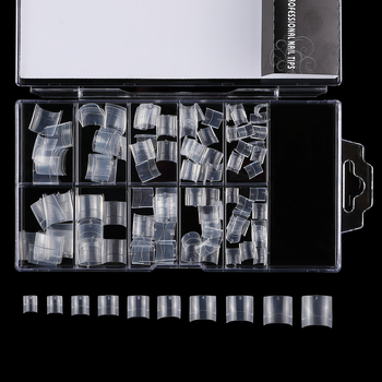 Διασυνοριακό ζεστό νύχι ποδιών 100 τεμάχια κοντά γαλλικά επίπεδα ψεύτικα νύχια επέκτασης νυχιών κομμάτια διαφανή φυσικά σε κουτί