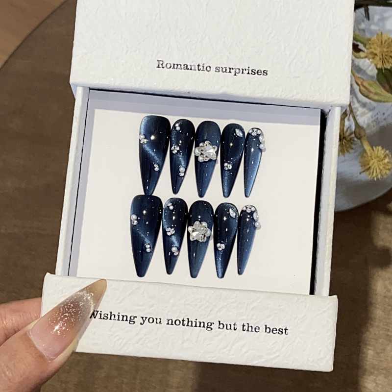 Luksuslik musta gradientiga peenikese sädeleva galaktika pärli ja musta meteoriidiga eemaldatav küünekunstiteos