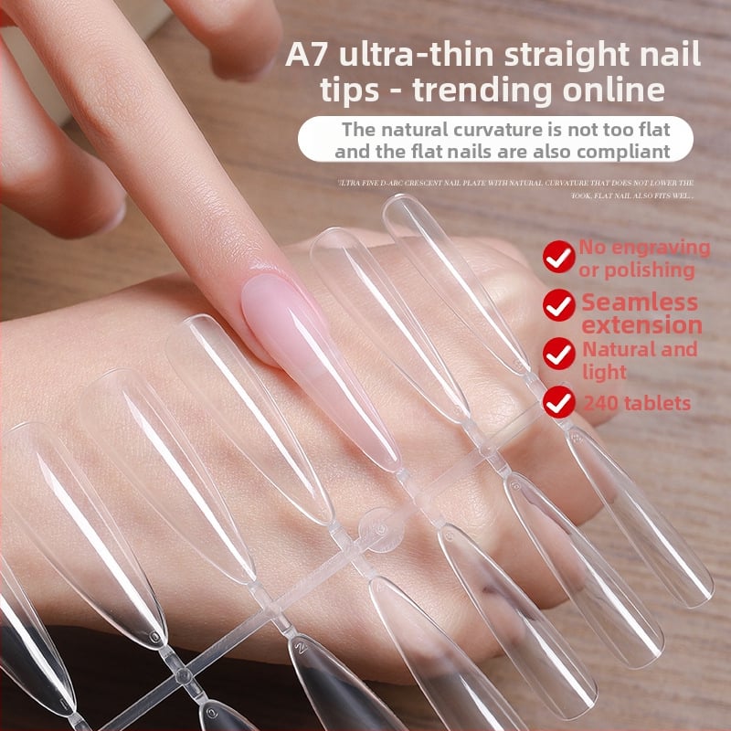 Manichiură pentru unghii, unghii extra lungi și ascuțite, aspect subțire, extensii de unghii ultra-subțiri, fără urme, plasturi pentru unghii fără gravare și șlefuire pentru saloane de unghii
