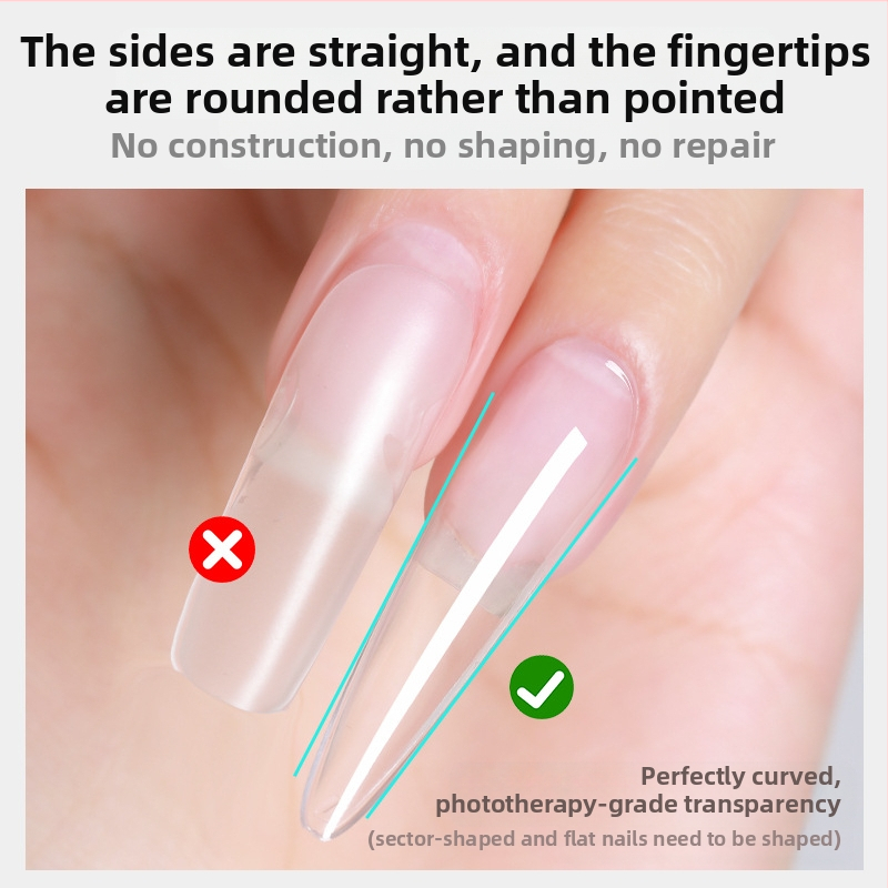 Manikúra nechtov, extra dlhé špicaté nechty, zoštíhľujúci vzhľad, ultratenké, bezšvíkové nositeľné predlžovanie nechtov, bez gravírovania a brúsenia nechtových záplat pre nechtové salóny