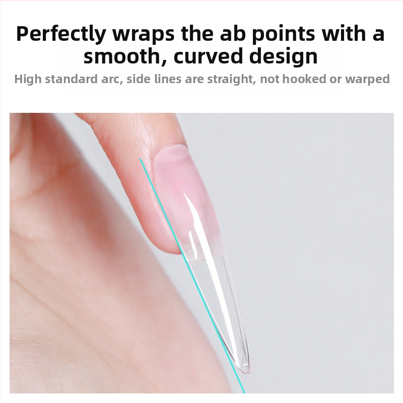 Manikúra nechtov, extra dlhé špicaté nechty, zoštíhľujúci vzhľad, ultratenké, bezšvíkové nositeľné predlžovanie nechtov, bez gravírovania a brúsenia nechtových záplat pre nechtové salóny