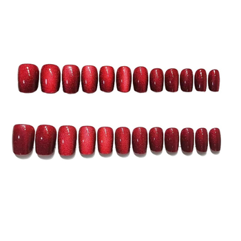 Wear Armor B772 Κόκκινη σκάλα με γκλίτερ σε σχήμα cat eye, κοντή σκάλα μεσαίου μήκους, σε σχήμα cherry, σε σχήμα cat eye, υψηλής ποιότητας, απευθείας πωλήσεις από το εργοστάσιο, με dropshipping.