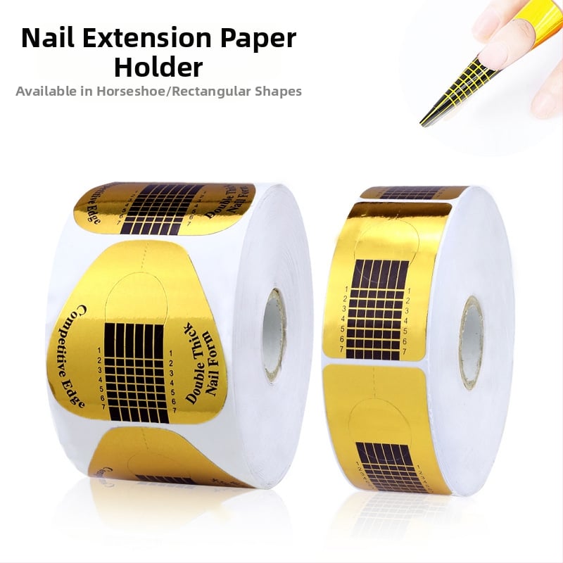 Nagų dailės popieriaus laikiklis pasagos formos stačiakampis fototerapijos šarvų krištolo priauginimo auksinis nagų laikiklis 500 fototerapijos klijų pirštų laikiklis